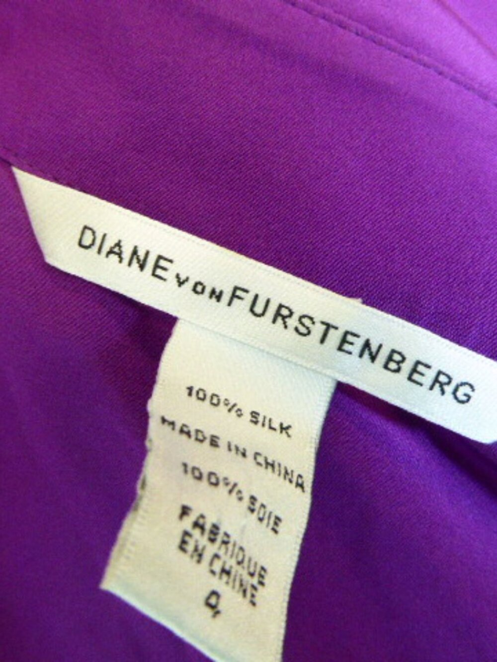 DIANE VON FURSTENBERG berry SILK tunic knot TOP 4 - Picture 5 of 5